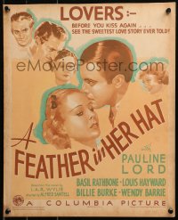 5w0411 FEATHER IN HER HAT WC 1935 lovers before you kiss again, see the sweetest love story, rare!