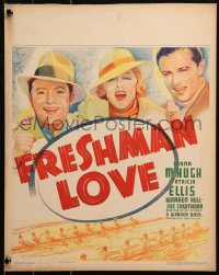 5w0422 FRESHMAN LOVE WC 1936 art of Patricia Ellis between Warren Hull & Frank McHugh, ultra rare!