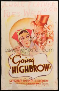 5w0432 GOING HIGH BROW WC 1935 great art of Guy Kibbee & Zasu Pitts in high society, ultra rare!