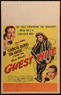 5w0437 GUEST WIFE WC 1945 Don Ameche asks Dick Foran if he can borrow Claudette Colbert!