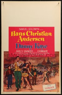 5w0440 HANS CHRISTIAN ANDERSEN WC 1953 art of Danny Kaye playing invisible flute w/story characters