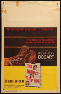 5w0441 HARDER THEY FALL WC 1956 Humphrey Bogart, Rod Steiger, cool boxing glove artwork!