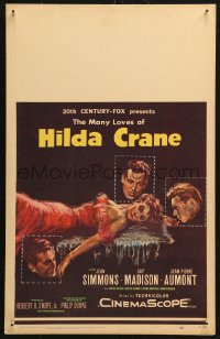 5w0451 HILDA CRANE WC 1956 sexy artwork of full-length Jean Simmons in red dress!