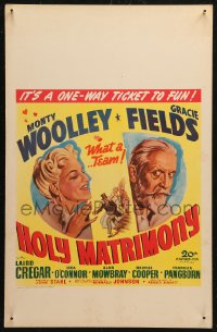 5w0454 HOLY MATRIMONY WC 1943 art of Monty Woolley & Gracie Fields, a one-way ticket to fun!