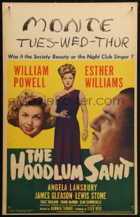 5w0457 HOODLUM SAINT WC 1946 William Powell, Esther Williams & Angela Lansbury love triangle, rare!