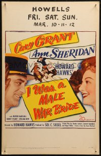 5w0466 I WAS A MALE WAR BRIDE WC 1949 cross-dresser Cary Grant & Ann Sheridan, Howard Hawks!