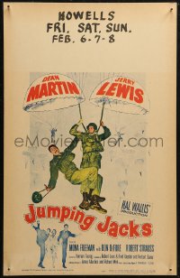 5w0477 JUMPING JACKS WC 1952 great image of Army paratroopers Dean Martin & Jerry Lewis!
