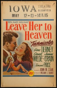 5w0484 LEAVE HER TO HEAVEN WC 1945 sexy Gene Tierney, Cornel Wilde, Jeanne Crain, film noir, rare!
