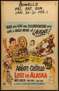 5w0491 LOST IN ALASKA WC 1952 great art of Bud Abbott & Lou Costello, a gold mine of laughs, rare!