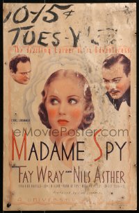 5w0496 MADAME SPY WC 1934 pretty Russian spy Fay Wray gives her life for her German spy husband!