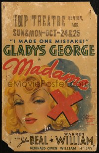 5w0497 MADAME X WC 1937 Gladys George made one mistake, the world's most heart-stabbing story, rare!