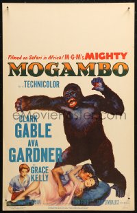 5w0507 MOGAMBO WC 1953 Clark Gable, Grace Kelly & Ava Gardner in Africa, great art with giant ape!