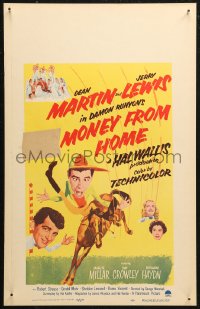 5w0508 MONEY FROM HOME 3D WC 1954 Dean Martin with wacky horse jockey Jerry Lewis, Damon Runyon!