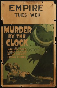 5w0511 MURDER BY THE CLOCK WC 1931 art of mentally deficient Irving Pichel menacing Tashman, rare!