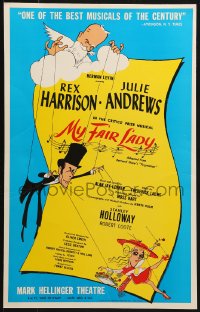 5w0288 MY FAIR LADY 14x22 commercial poster 1977 Shaw as God controlling Harrison & Julie Andrews!