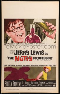 5w0518 NUTTY PROFESSOR WC 1963 wacky scientist Jerry Lewis in laboratory, sexy Stella Stevens!