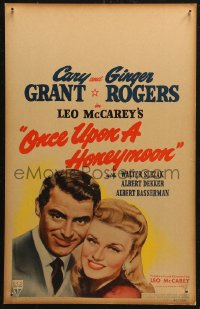 5w0528 ONCE UPON A HONEYMOON WC 1942 wonderful smiling portrait of Ginger Rogers & Cary Grant!