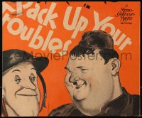 5w0529 PACK UP YOUR TROUBLES WC 1932 great different art of Stan Laurel & Oliver Hardy, ultra rare!