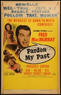 5w0531 PARDON MY PAST WC 1945 Fred MacMurray & Marguerite Chapman in a merry down-to-mirth comedy!