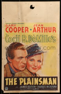 5w0538 PLAINSMAN WC 1936 great close up art of Gary Cooper & Jean Arthur, Cecil B. DeMille