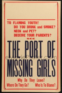 5w0541 PORT OF MISSING GIRLS WC R1930s do you drink and smoke or neck & pet or deceive your parents