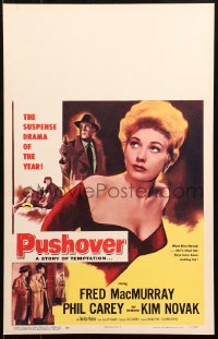 5w0545 PUSHOVER WC 1954 sexy Kim Novak's first movie, she is what the boys have been waiting for!