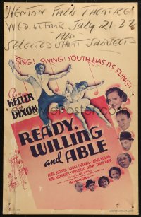 5w0549 READY, WILLING & ABLE WC 1937 Ruby Keeler & others sing & swing & youths have their fling!