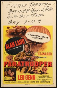 5w0550 RED BERET WC 1953 Paratrooper Alan Ladd, English Red Beret, a thousand thrills a second!