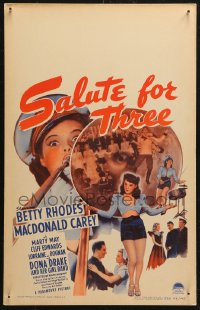 5w0563 SALUTE FOR THREE WC 1943 sexy Betty Rhodes, Dona Drake and Her Girl Band!
