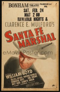 5w0564 SANTA FE MARSHAL WC 1939 William Boyd as Hopalong Cassidy by gun shadow, ultra rare!