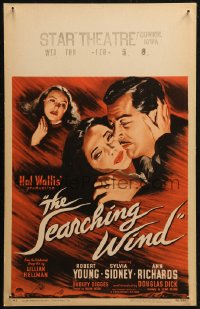 5w0570 SEARCHING WIND WC 1946 art of Ann Richards watching Robert Young romance Sylvia Sidney, rare!