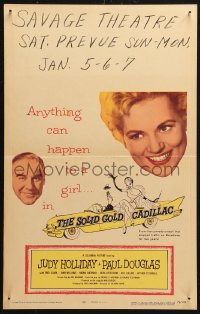 5w0580 SOLID GOLD CADILLAC WC 1956 Al Hirschfeld art of Judy Holliday & Paul Douglas in car!