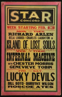 5w0587 STAR THEATRE CONCORD local theater WC 1933 Bela Lugosi & Laughton in Island of Lost Souls!