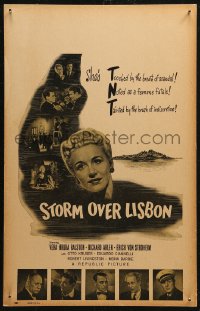 5w0589 STORM OVER LISBON WC 1944 Vera Ralston, Erich von Stroheim & Richard Arlen, cool montage!