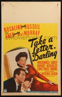 5w0602 TAKE A LETTER DARLING WC 1942 Fred MacMurray is a secretary to boss Rosalind Russell!