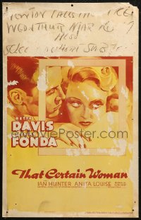 5w0607 THAT CERTAIN WOMAN WC 1937 close up of Henry Fonda & Bette Davis, with those eyes, very rare!