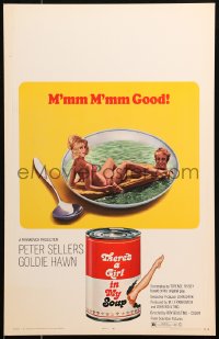 5w0609 THERE'S A GIRL IN MY SOUP WC 1971 Peter Sellers & Goldie Hawn, great Campbells soup can art!