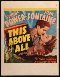 5w0612 THIS ABOVE ALL WC 1942 wonderful close up of Tyrone Power about to kiss Joan Fontaine, rare!
