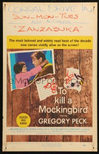 5w0614 TO KILL A MOCKINGBIRD WC 1963 Gregory Peck classic, from Harper Lee's famous novel!