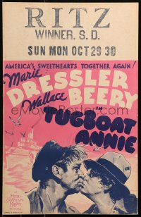 5w0617 TUGBOAT ANNIE WC 1933 great art of America's sweethearts Wallace Beery & Marie Dressler!