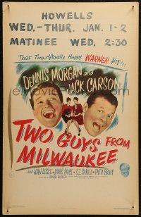 5w0619 TWO GUYS FROM MILWAUKEE WC 1946 Dennis Morgan, Jack Carson, Joan Leslie, Janis Paige, rare!