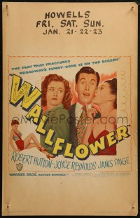 5w0629 WALLFLOWER WC 1948 Robert Hutton, Joyce Reynolds & Janis Paige, from the Broadway play, rare!