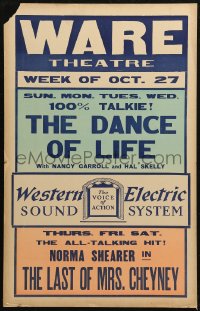 5w0631 WARE THEATRE local theater WC October 22, 1929 The Dance of Life, The Last of Mrs. Cheyney!