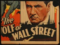 5w0645 WOLF OF WALL STREET WC 1929 different art of George Bancroft, Great Depression, very rare!