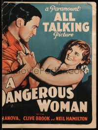 5w0646 WOMAN WHO NEEDED KILLING WC 1929 Clive Brook & Baclanova, A Dangerous Woman, very rare!