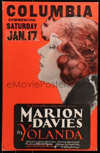 5w0650 YOLANDA WC 1924 wonderful profile portrait of pretty Marion Davies with her eyes closed!