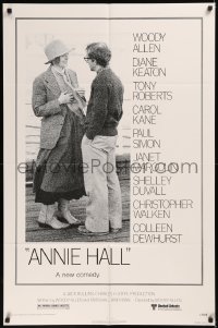 5x0747 ANNIE HALL revised 1sh 1977 full-length Woody Allen & Diane Keaton, a new comedy!