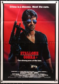 5x0360 COBRA Aust 1sh 1986 crime is a disease and Sylvester Stallone is the cure, John Alvin art!
