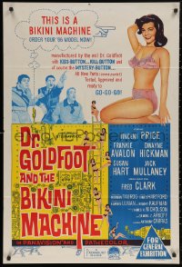 5x0365 DR. GOLDFOOT & THE BIKINI MACHINE Aust 1sh 1965 Vincent Price, sexy babes with kiss & kill buttons!