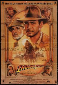 5x0376 INDIANA JONES & THE LAST CRUSADE Aust 1sh 1989 Ford/Connery over a brown background by Drew!